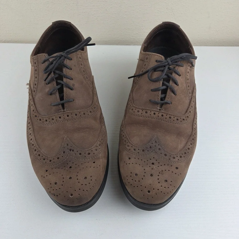 Dexter Men's Brown Suede Leather Waterproof Wing Tip Lace Up Shoes‎ Size 10.5 WW